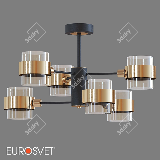 Eurosvet Loft Style Ceiling Chandelier 3D model image 1