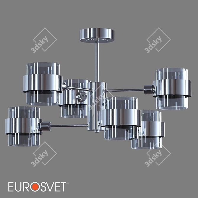 Eurosvet Loft Style Ceiling Chandelier 3D model image 2
