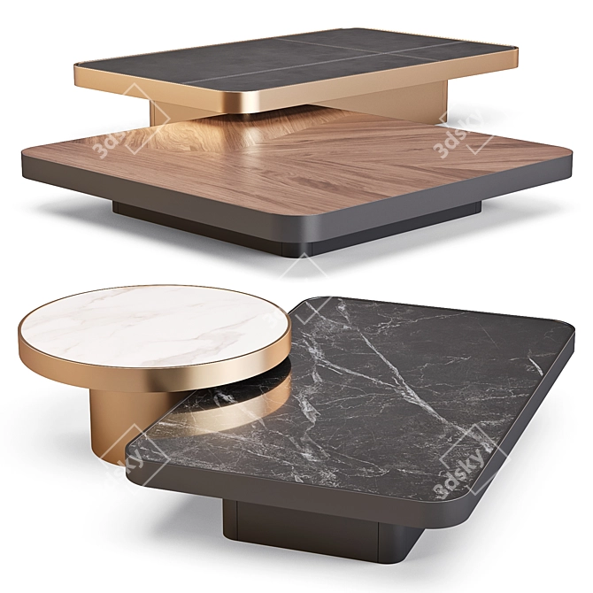 Numana Coffee Tables: Elegant Geometry and Durability 3D model image 1