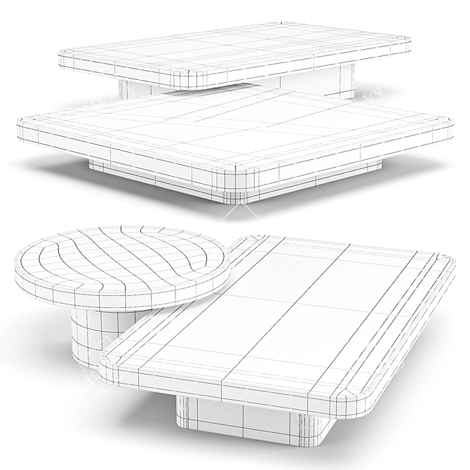 Numana Coffee Tables: Elegant Geometry and Durability 3D model image 2