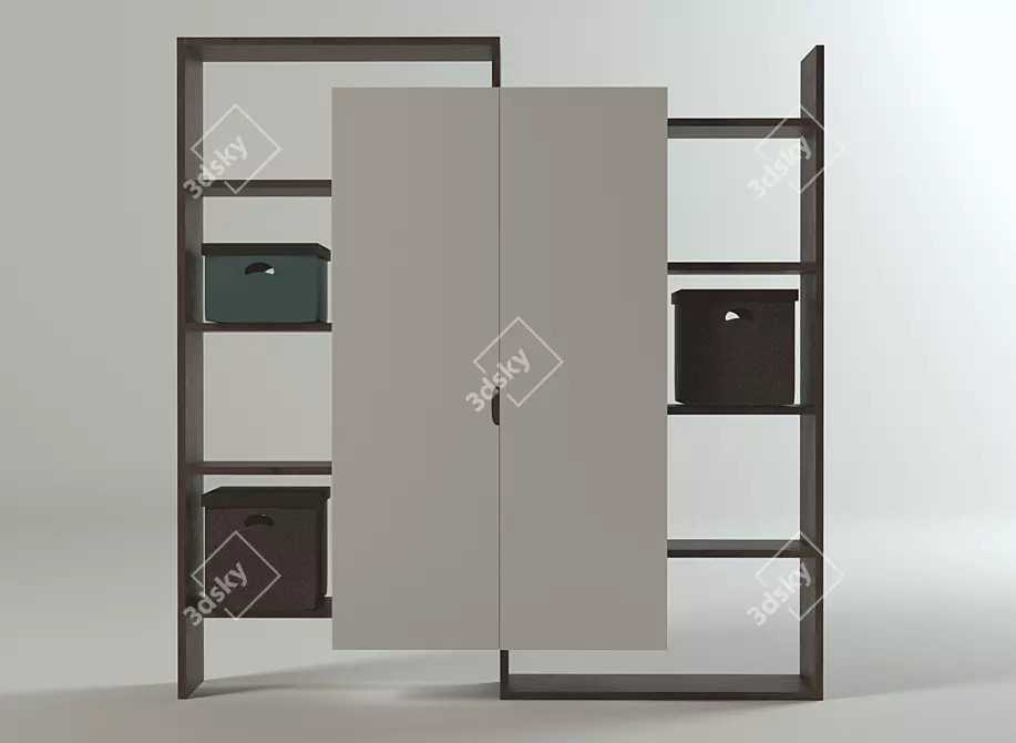 Eco Modular Wardrobe 3D model image 1