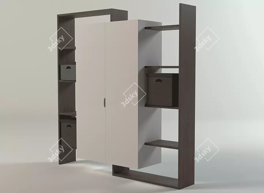 Eco Modular Wardrobe 3D model image 2