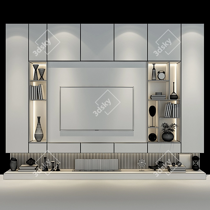 Stylish TV Wall Set 279 by Studia-54 3D model image 2