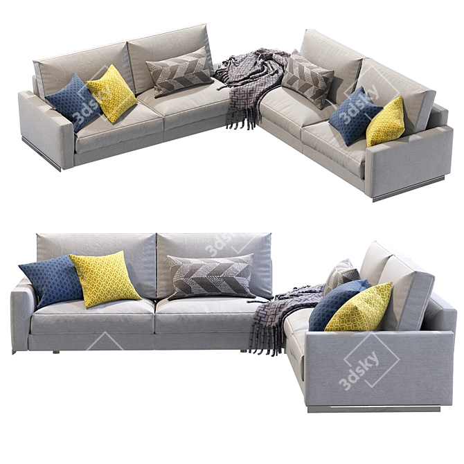 Rendezvous Modern Modular Sofa 3D model image 2