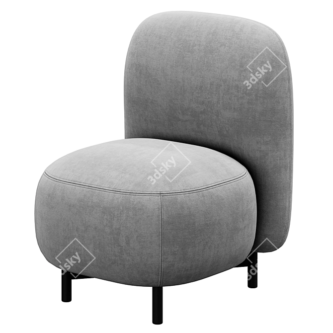 Stylish Armchair Buddy 210s 3D model image 4