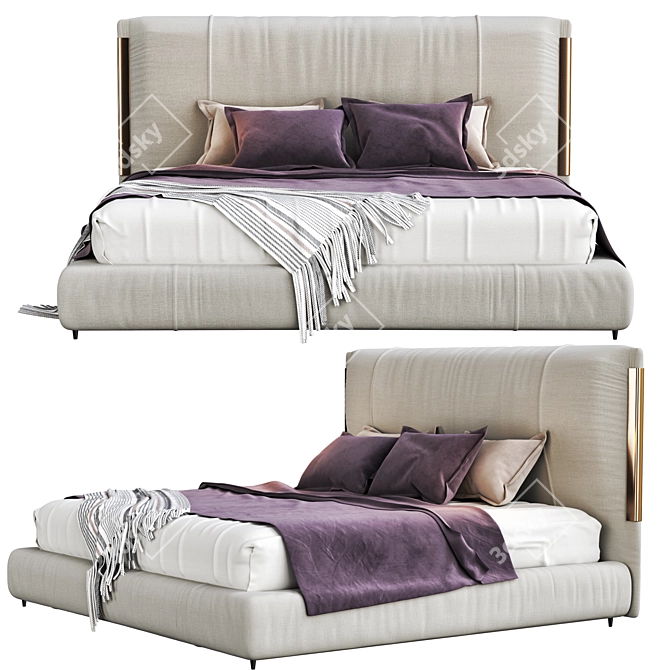 Modern Flou Amal Bed - Sleek and Elegant 3D model image 2