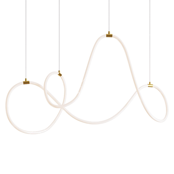 Elegant Flowing Cerelia Chandelier 3D model image 1