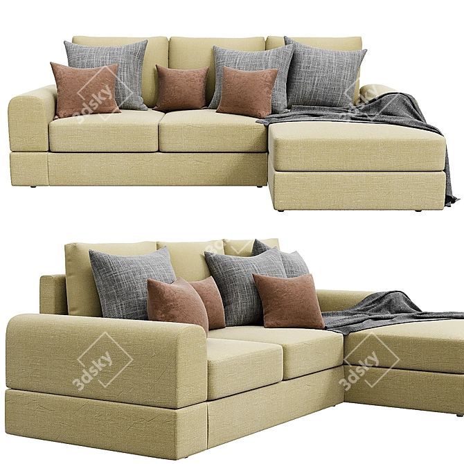 Cozy Country Corner Sofa 3D model image 1