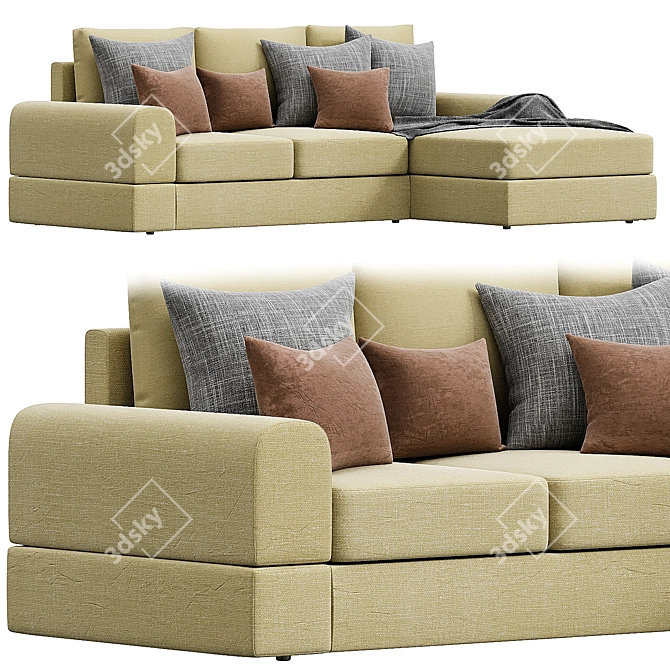 Cozy Country Corner Sofa 3D model image 3