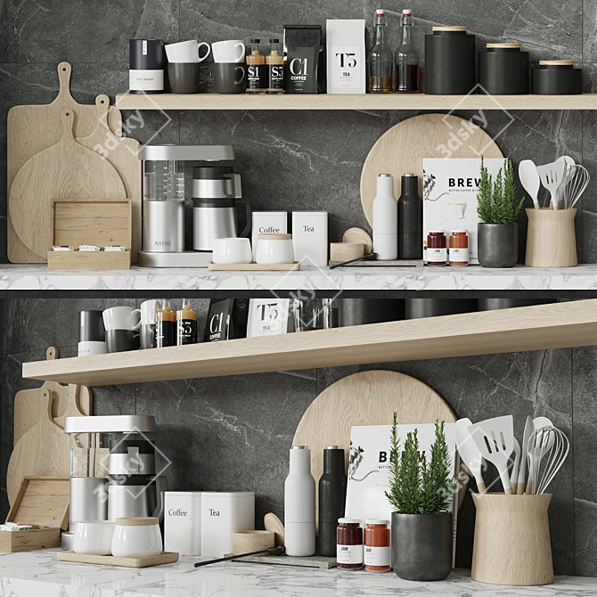 Kitchen Essentials Set 3D model image 1