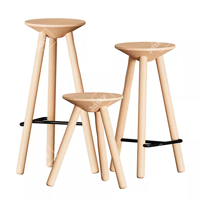 Sleek Luco Stool: Modern Design 3D model image 1