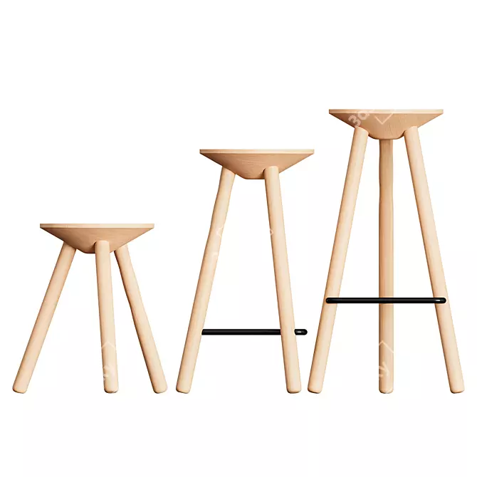 Sleek Luco Stool: Modern Design 3D model image 2