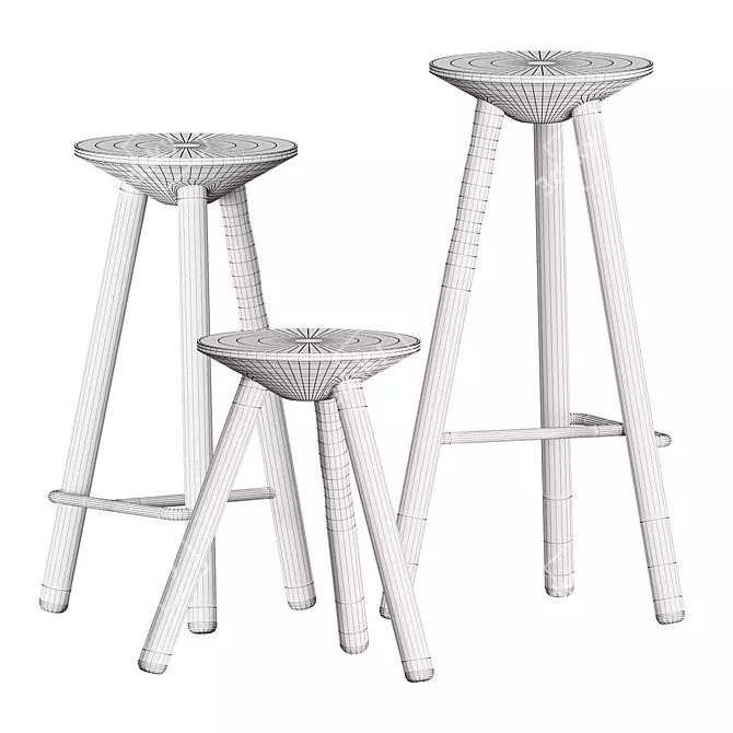 Sleek Luco Stool: Modern Design 3D model image 4