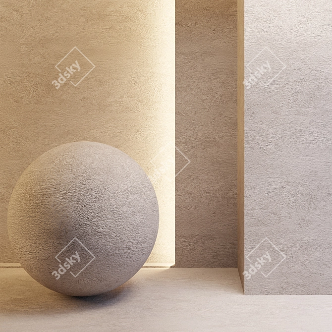 Seamless Embossed Plaster 3D model image 1