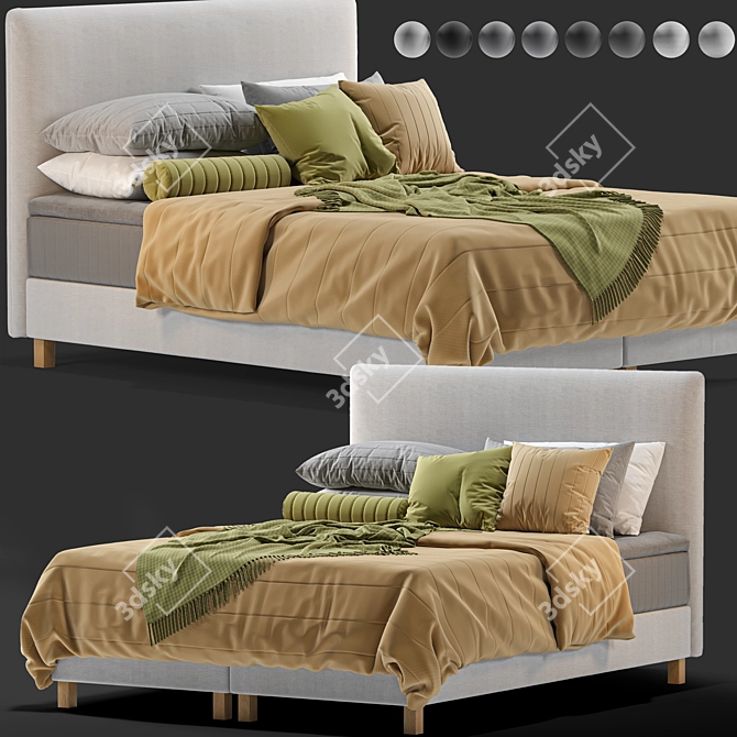 Ikea Lauvik Divan Bed: Sleek and Versatile 3D model image 1