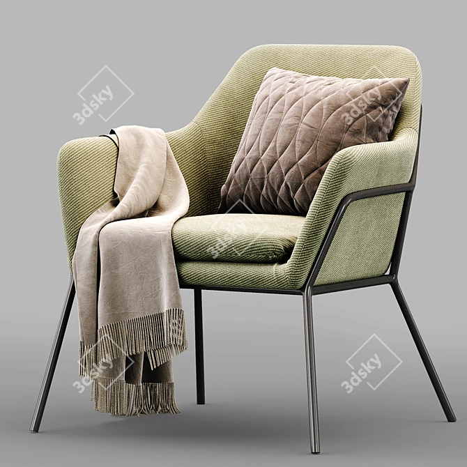 Elegant Shelford Armchair 3D model image 1