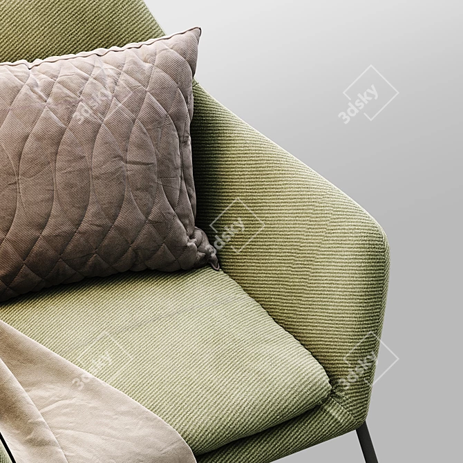 Elegant Shelford Armchair 3D model image 3