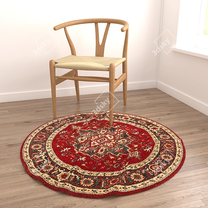 Title: Versatile Round Rugs Set 3D model image 6