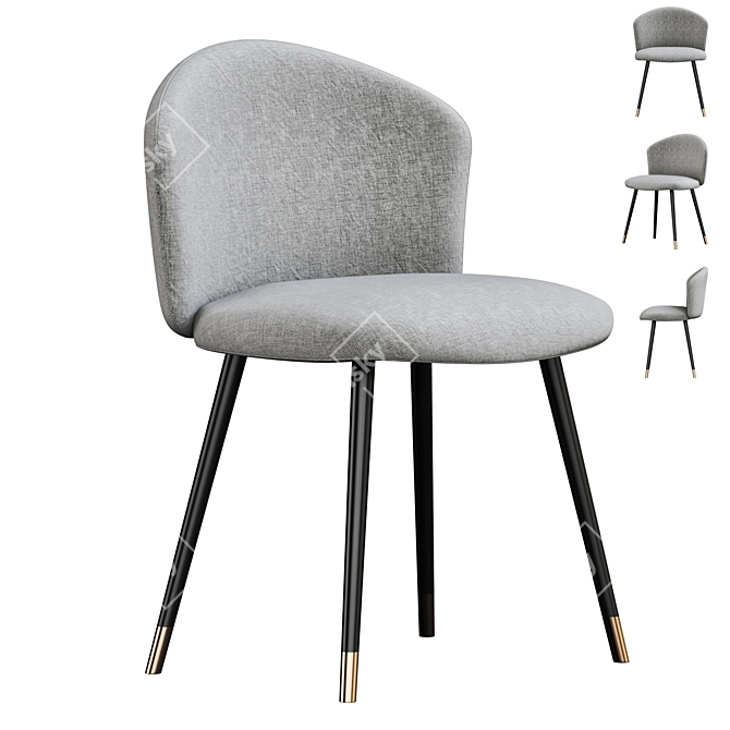 Elegant Beige Dining Chair 3D model image 1