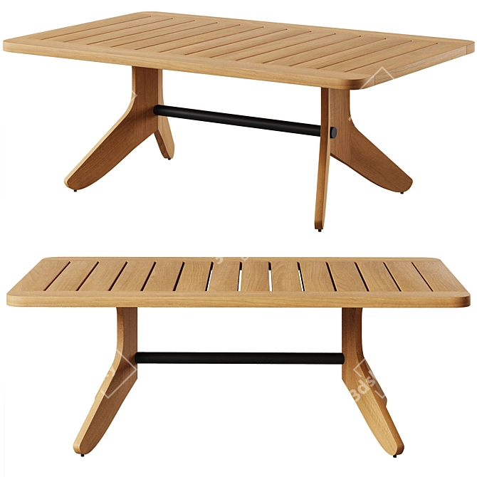 Kinney Teak Outdoor Coffee Table: Stylish and Durable 3D model image 1