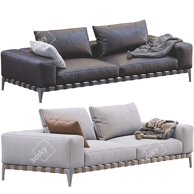 Modern Italian Design Sofa Flexform Gregory 3D model image 2