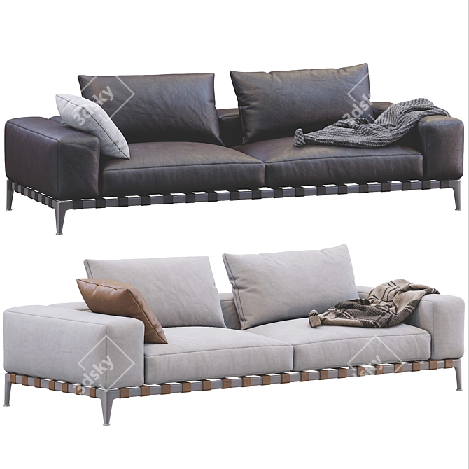 Modern Italian Design Sofa Flexform Gregory 3D model image 3