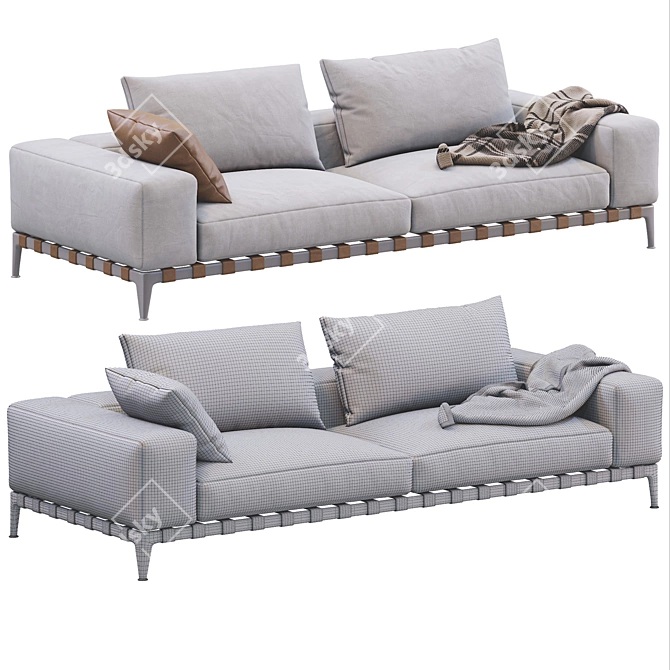 Modern Italian Design Sofa Flexform Gregory 3D model image 4