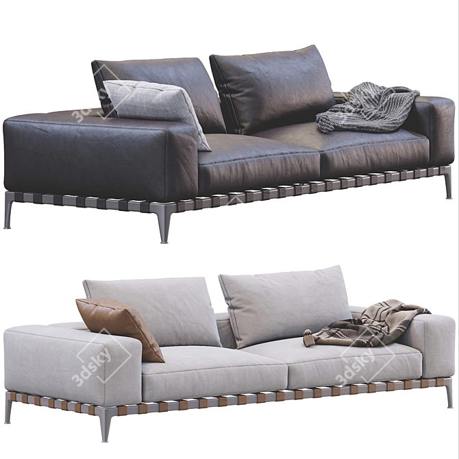 Modern Italian Design Sofa Flexform Gregory 3D model image 5