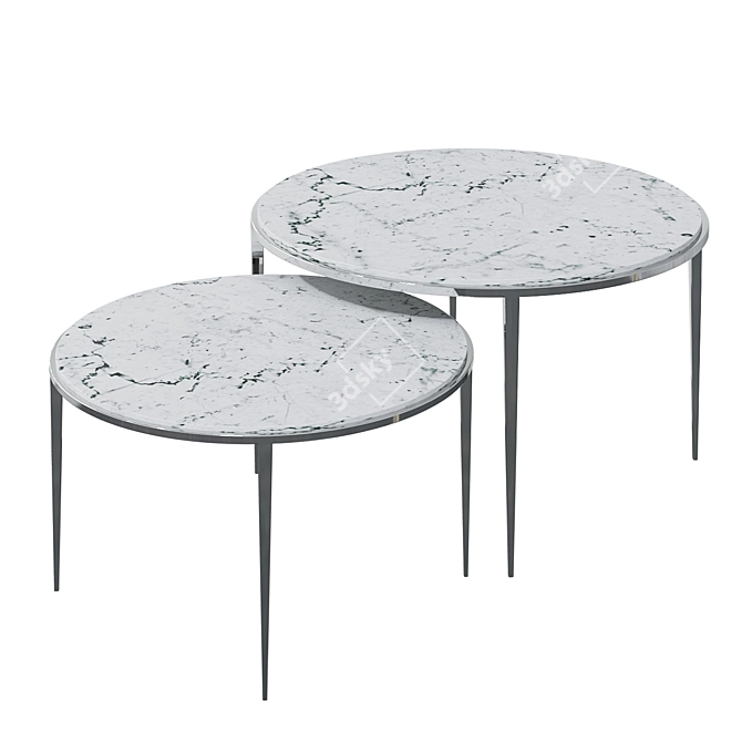 Elegant Fredo Coffee Table Set 3D model image 1