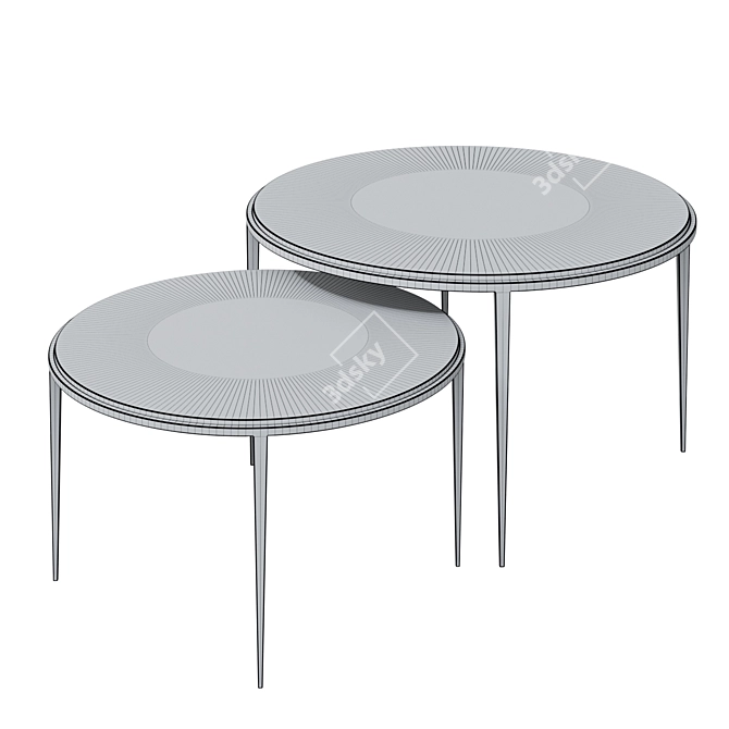 Elegant Fredo Coffee Table Set 3D model image 2