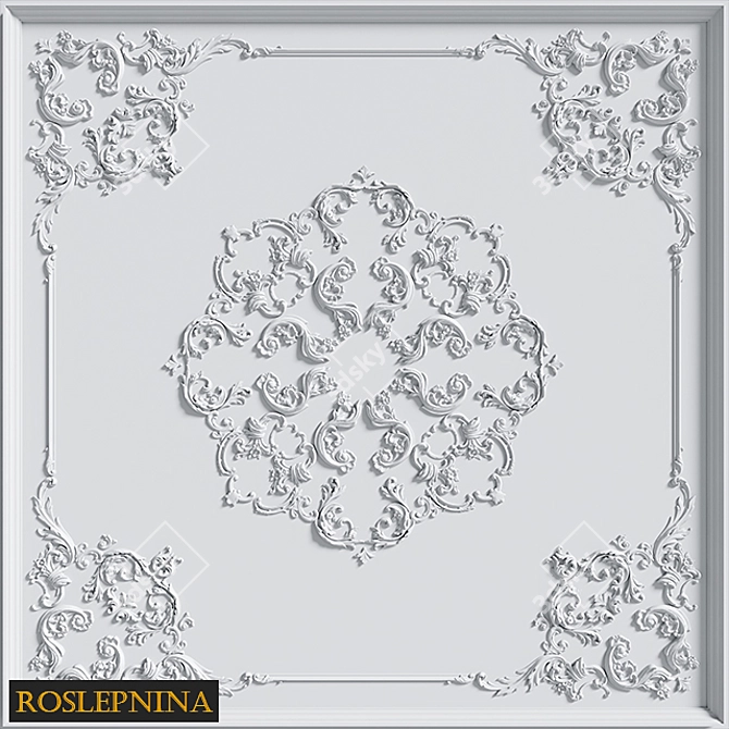 Elegant Ceiling Composition GR-6008R 3D model image 3