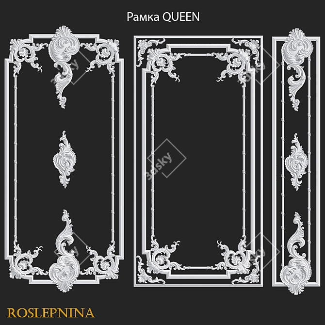 Elegant Queen Frames Set - RosLepnina 3D model image 1