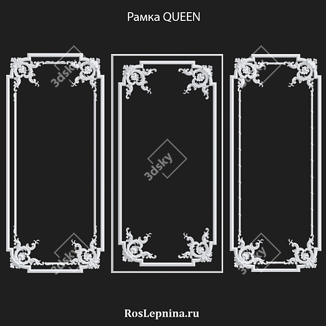 Elegant Queen Frames Set - RosLepnina 3D model image 2