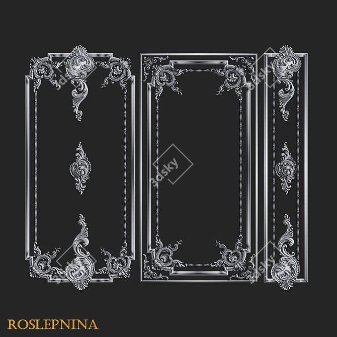 Elegant Queen Frames Set - RosLepnina 3D model image 5