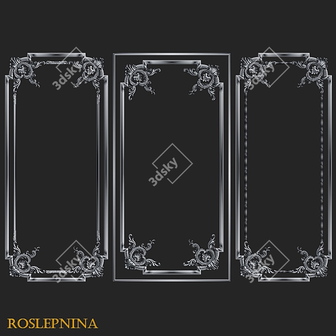 Elegant Queen Frames Set - RosLepnina 3D model image 6