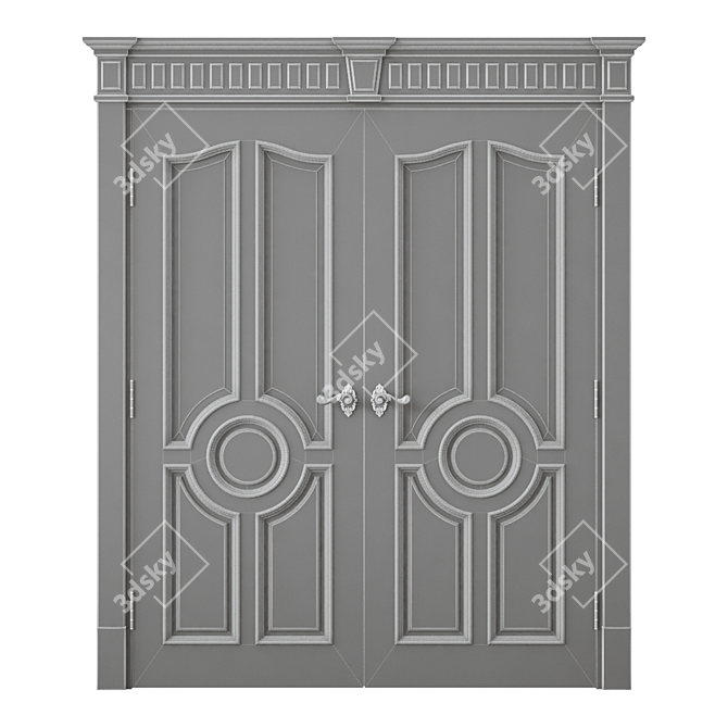 Modern Interior Door Set 3D model image 4