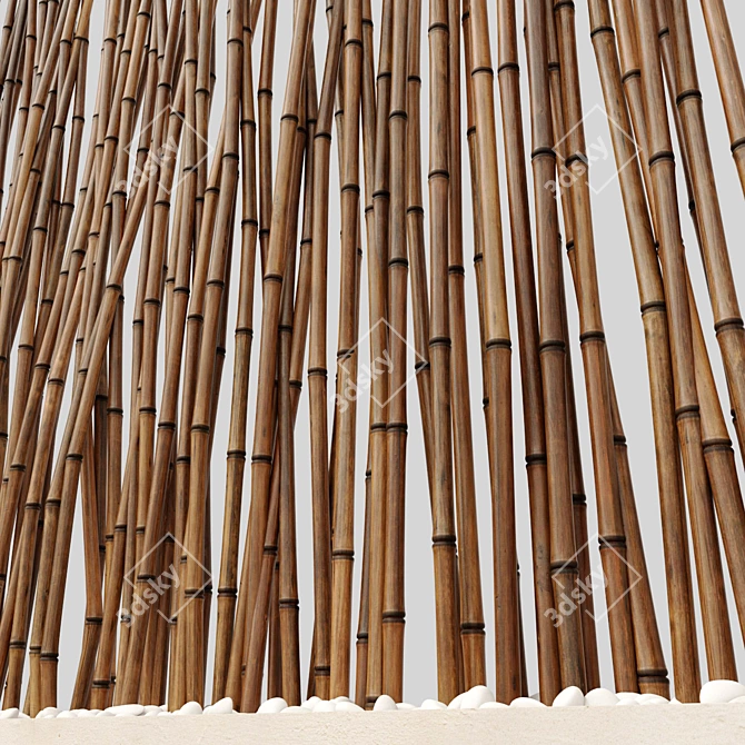 Bamboo Pebble Decor: Natural and Versatile 3D model image 2