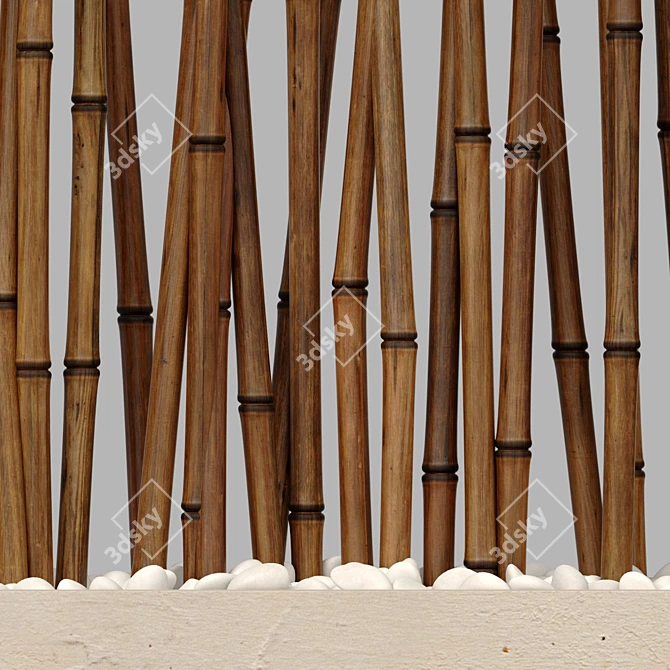 Bamboo Pebble Decor: Natural and Versatile 3D model image 4