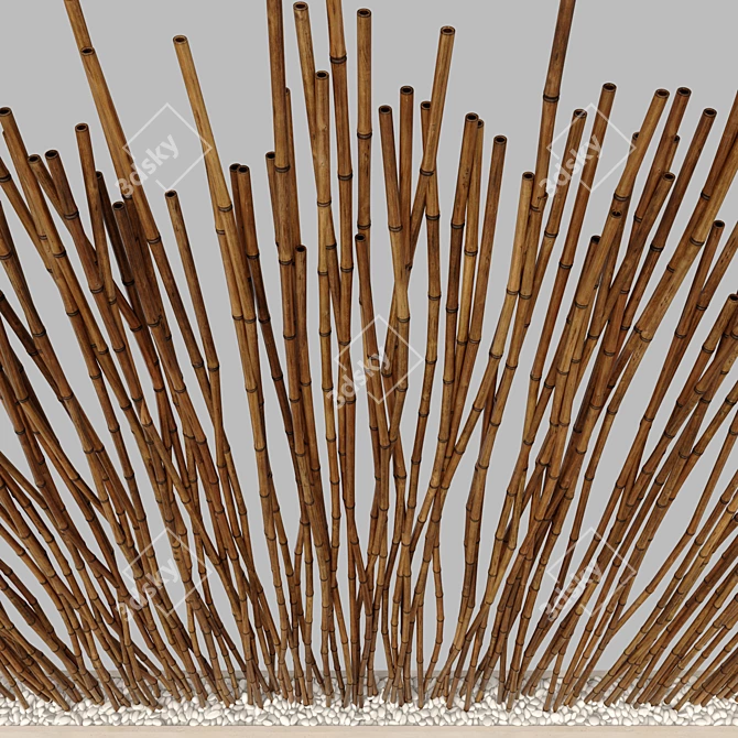 Bamboo Pebble Decor: Natural and Versatile 3D model image 5