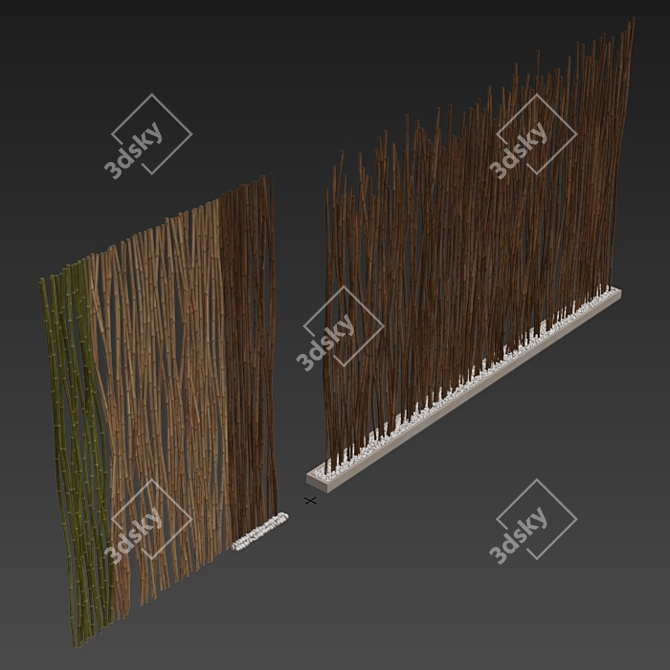 Bamboo Pebble Decor: Natural and Versatile 3D model image 6