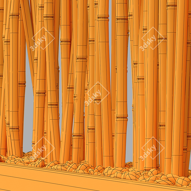 Bamboo Pebble Decor: Natural and Versatile 3D model image 7