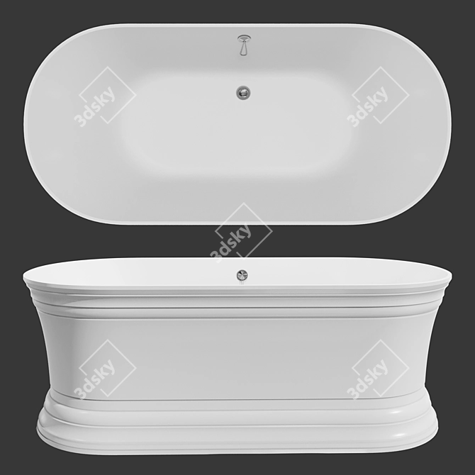 Luxury Marble Bath: Astra Form 3D model image 1