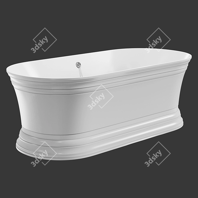 Luxury Marble Bath: Astra Form 3D model image 2