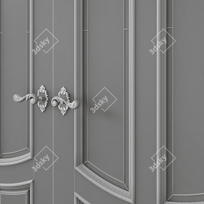 Modern Interior Door UV Mapped 3D model image 6