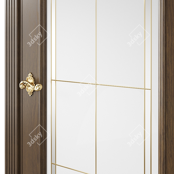 Modern UV-Mapped Interior Door 3D model image 3