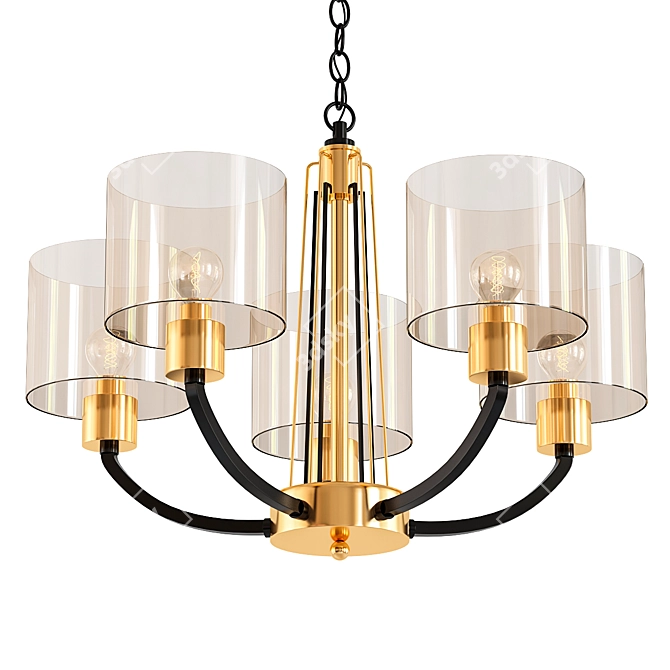 Elegant Teodora Chandelier 3D model image 1