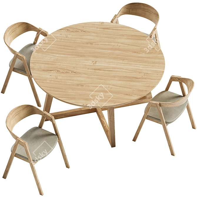 Bentwood Silla Dining Set 3D model image 2