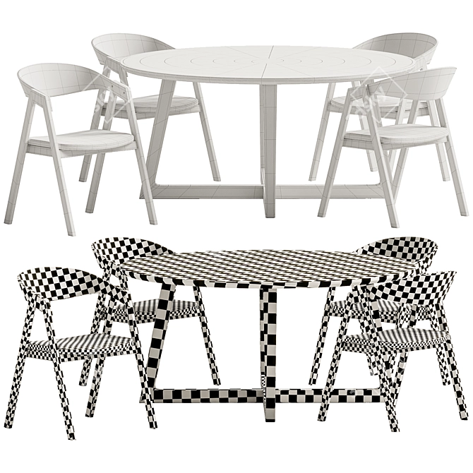 Bentwood Silla Dining Set 3D model image 3