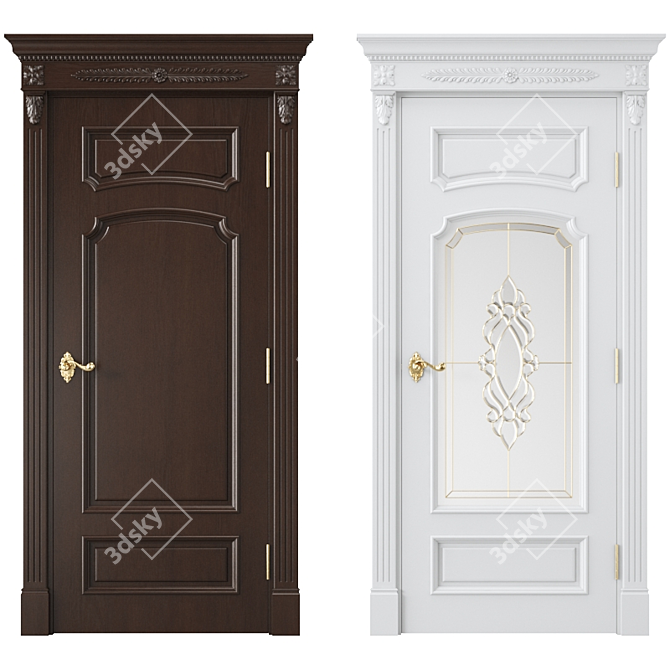 Modern Interior Door: 3D Model 3D model image 1