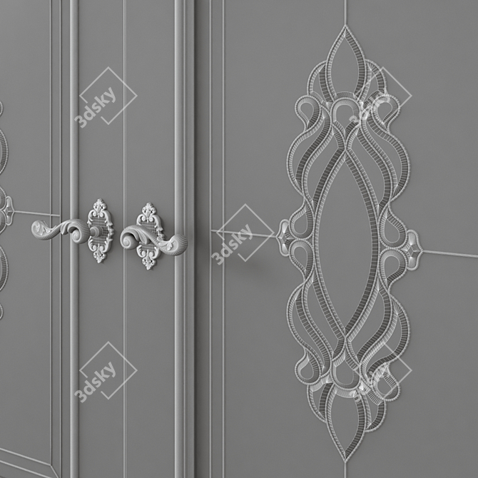 Modern 3D Interior Door 3D model image 6